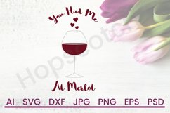 Wine SVG, Merlot SVG, DXF File, Cuttable File Product Image 1