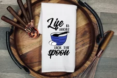 Life is Short Lick the Spoon svg, funny kitchen towel svg Product Image 2