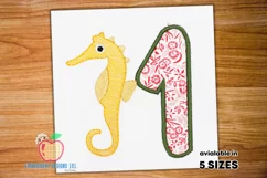 A Small Baby Seahorse Near One Embroidery Applique Product Image 1