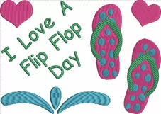 Flip Flop Day Mug Rug or Doorknob Hanger Pattern - Machine Embroidery Product Image 5