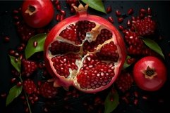 Fresh pomegranate still life on dark background Product Image 1