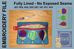 ITH Hot Air Balloons Zipper Bag - Fully Lined, 5X7 HOOP Product Image 2