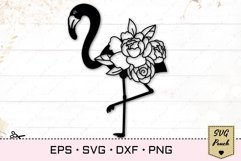 Floral flamingo SVG Product Image 1