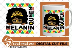 Melanin Queen svg, Black Woman in Glasses svg, Melanin svg Product Image 1