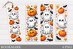 Cute Ghost Bookmark. Halloween Bookmark Sublimation Product Image 1