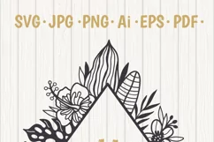 Tropical Floral Wreath SVG, Luau Decor cut file, Wedding Flo Product Image 4