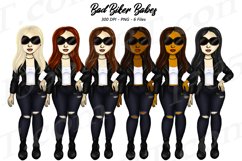 Biker Girl Fashion Clipart Black Leather Fashion PNG Product Image 1