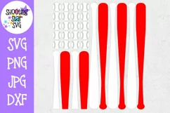 Baseball and Bats American Flag - Fourth of July SVG Product Image 1