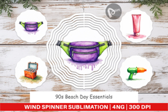 90s Beach Day Essentials Wind Spinner Product Image 1