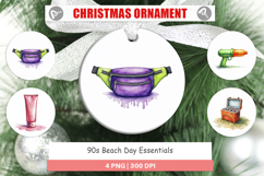 90s Beach Day Essentials Ornament Product Image 1