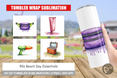 90s Beach Day Essentials Tumbler Product Image 1