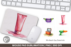 90s Beach Day Essentials Mouse Pad Product Image 1