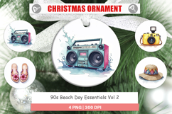 90s Beach Day Essentials Ornament Product Image 1
