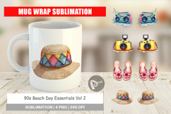 90s Beach Day Essentials Mug Wrap Product Image 1