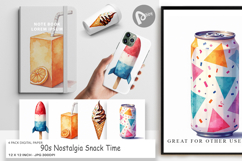 90s Nostalgia Snack Time Digital Paper Product Image 1