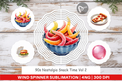 90s Nostalgia Snack Time Wind Spinner Product Image 1