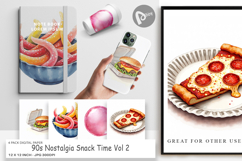 90s Nostalgia Snack Time Digital Paper Product Image 1