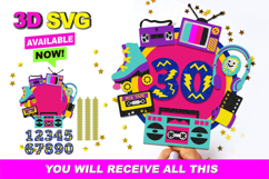 90s cake topper 3D SVG Product Image 1
