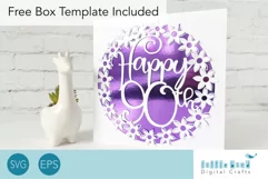 Happy 90th Birthday Card SVG With Pop up Flowers Product Image 1