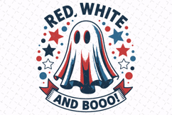 Red, White and Booo Svg Design | Svg Cut File Product Image 1