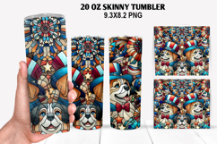 Boxer Skinny Tumbler 20oz Wrap Design,4th of july Tumble PNG Product Image 1