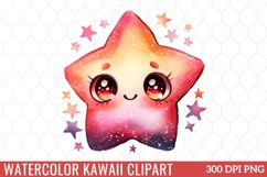 Watercolor Kawaii Clipart Product Image 1