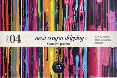 Neon Crayon Drip Texture | Bright Dripping Crayon Pattern Product Image 1