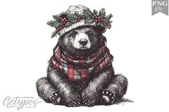 Christmas Bear Clipart Design - High Quality 300 Dpi Product Image 1