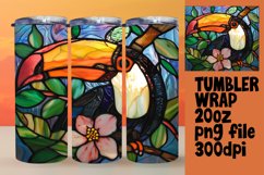 Vibrant Birds Stained Glass Design Tumbler Wrap Product Image 1