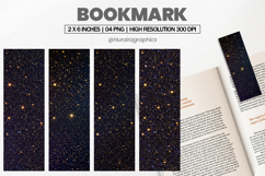 Midnight Sparkle Bookmarks PNG, Bookmark Sublimation Product Image 1