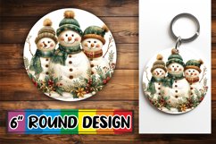 Christmas Gingerbread Round Design Keychain Winter Art Product Image 1