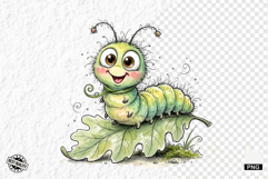 Summer Whimsical Caterpillar PNG Clipart Product Image 1