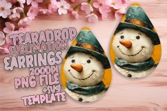 Creative Teardrop Earrings Template Art , Snowman Product Image 1