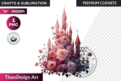 Romantic Flower clipart Rose gold Valentine floral PNG Product Image 1