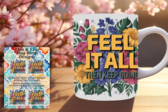 BEAUTIFUL PNG for 15oz Mug Wrap , Flower Quote Product Image 1