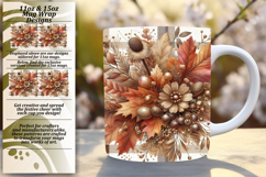 Gorgeous 15oz Mug Wrap Png Design , Autumn Flower Product Image 1