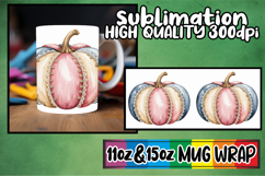 Bright beginnings sublimation mug wrap, Pumpkin Watercolor Product Image 1