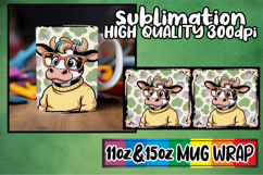 Beautiful sunsets sublimation mug wrap, Cute Cow Product Image 1