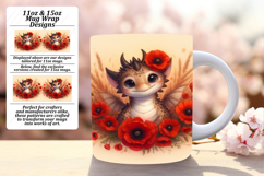 Unique 15oz Mug Wrap Png Design , Dragon Product Image 1