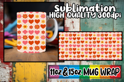 Cozy smiles 11oz 15oz sublimation wrap, Valentine's Pattern Product Image 1