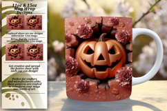Magical 15oz Mug Wrap Png Design , 3D Pumpkin Product Image 1