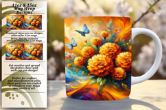Gift 11oz Mug Wrap Png Artwork , Flowers Product Image 1