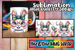 Cozy afternoons sublimation mug wrap, Easter Bunny Product Image 1