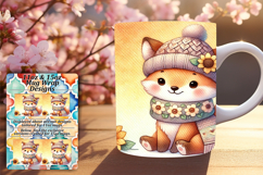 Delightful 15oz Mug Wrap Png Template , Cute Animals Product Image 1
