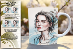 Vibrant 11oz Mug Wrap Png Template , Beauty Woman Product Image 1