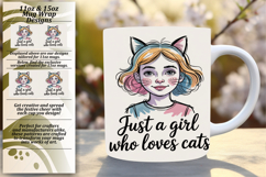 Lovely 11oz Mug Wrap Png Template , Just A Girl Product Image 1