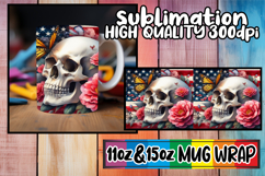 Uplifting days 11oz 15oz sublimation wrap, Skull USA Product Image 1