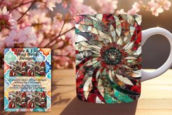 Sparkly Floral Mosaic Mug Wrap Design 11oz 15oz Product Image 1