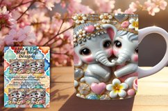 Joyful 15oz Mug Wrap Png Template , Sweet Animals Product Image 1