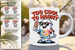 Charming 15oz Mug Wrap Png Design , Funny Ghost Product Image 1